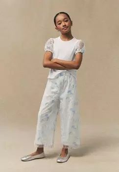 Брюки из ткани MAYER Mango Kids, цвет off white