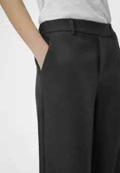 Брюки из ткани Objlisa Wide Noos Object, темно-серый