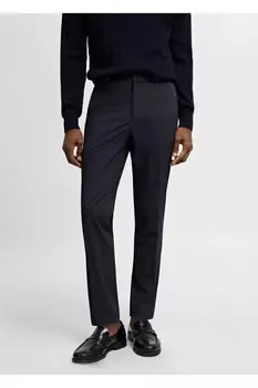 Брюки из ткани очень узкого кроя Mango, темно-синий