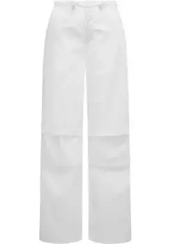 Брюки из ткани рэгвир "Парагата", стильные брюки-парашюты на кулиске Ragwear, белый