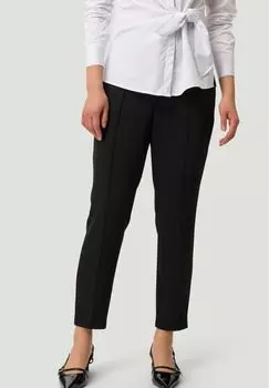 Брюки из ткани, разделительные швы, зауженного кроя, женские zero, цвет Black Beauty