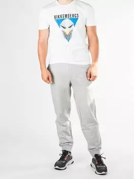 Брюки из ткани regular fit Bikkembergs, серый