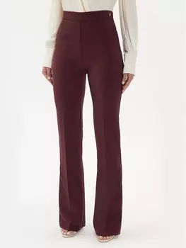 Брюки из ткани regular fit Elisabetta Franchi, бургундия