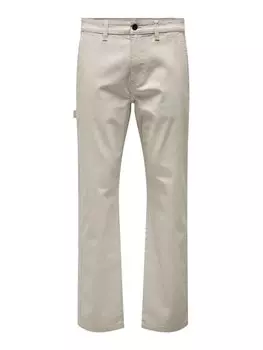 Брюки из ткани regular fit Only & Sons, бежевый