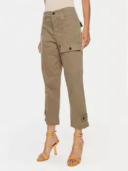Брюки из ткани regular fit Pinko, коричневый