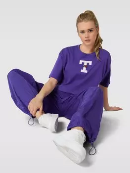 Брюки из ткани с эластичным поясом Tommy Jeans, фиолетовый