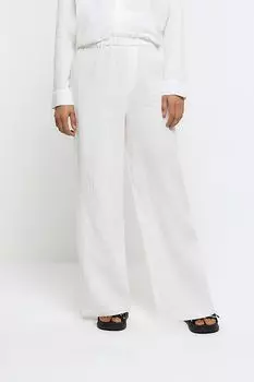 Брюки из ткани с кантом River Island, белый