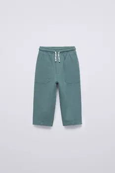 Брюки из ткани с карманами ZARA, цвет duck blue