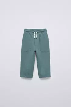 Брюки из ткани с карманами ZARA, цвет duck blue