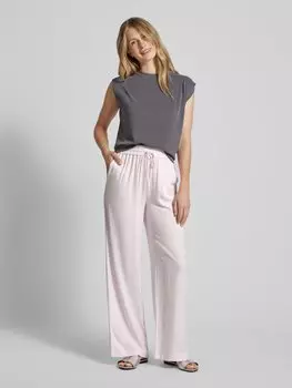 Брюки из ткани с высокой талией и фактурным рисунком, модель «VIVA-GULIA» Selected Femme, розовый