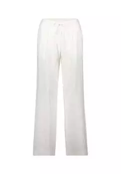 Брюки из ткани с завязками и добавлением льна Zero, белый
