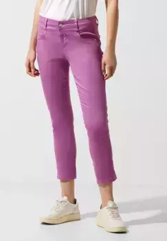 Брюки из ткани STREET ONE из хлопка с добавлением стрейча, цвет Meta Lilac