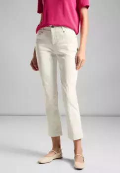 Брюки из ткани STREET ONE "Юлиус Прямые", в полоску, кремовый