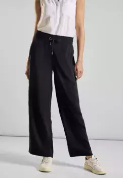 Брюки из ткани STREET ONE на кулиске, черный