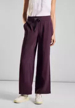 Брюки из ткани STREET ONE на кулиске, фиолетовый