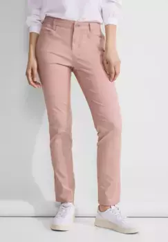 Брюки из ткани STREET ONE, средняя талия, цвет Dessert Rose
