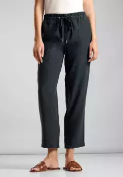 Брюки из ткани STREET ONE, средняя талия, зеленый