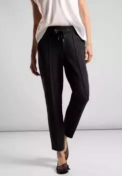 Брюки из ткани STREET ONE, средняя талия, черный