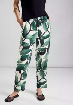 Брюки из ткани STREET ONE, средняя талия, зеленый