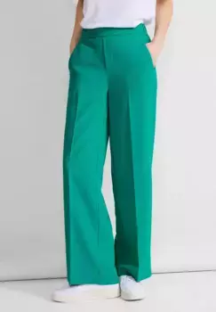 Брюки из ткани STREET ONE, завышенная талия, цвет морской волны