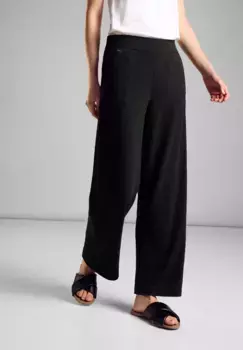 Брюки из ткани STREET ONE, завышенная талия, черный