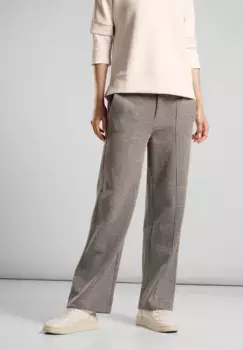 Брюки из ткани STREET ONE, завышенная талия, черный