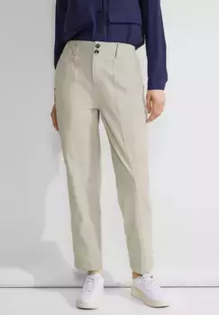 Брюки из ткани STREET ONE, завышенная талия, цвет Light Stone Sand