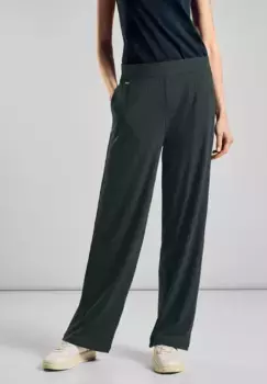 Брюки из ткани STREET ONE, завышенная талия, зеленый