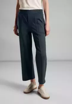 Брюки из ткани STREET ONE, завышенная талия, зеленый