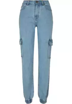 Брюки из ткани URBAN CLASSICS " Urban Classics Women's Ladies Cargo Pants из органического эластичного денима" (1 шт.), синий