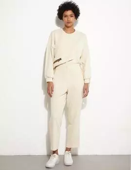 Брюки из ткани в полоску KYR кремового цвета KYR