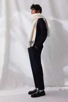 Брюки из трикотажа-букле обычного кроя H&M, синий