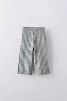 Брюки из трикотажа пуантель ZARA, синий/серый