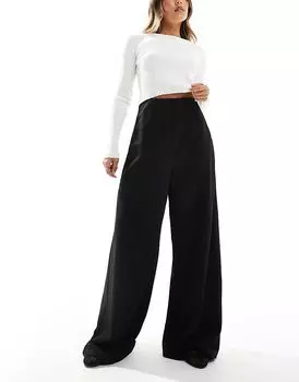 Брюки из трикотажного крепа очень широкие, черного цвета Vero Moda