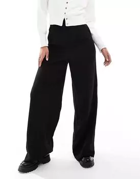 Брюки из трикотажного крепа очень широкие, черного цвета Vero Moda