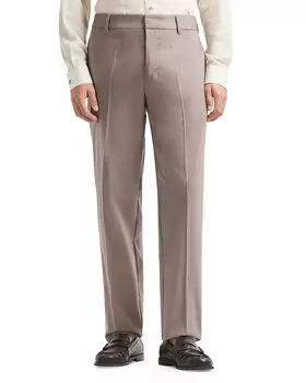 Брюки из твила Emporio Armani, коричневый/бежевый