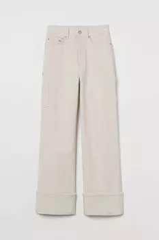 Брюки из твила H&amp;M, светло-бежевый