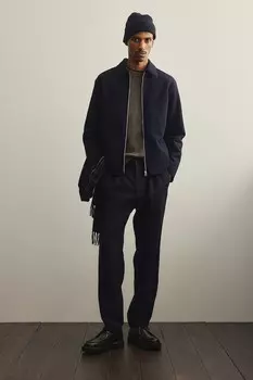 Брюки из твила обычного кроя H&M, синий