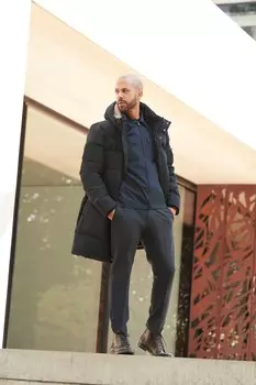 Брюки из твила с эластичным поясом Next, синий