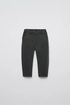 Брюки из твила с воздушными шлангами ZARA, цвет dark bottle green
