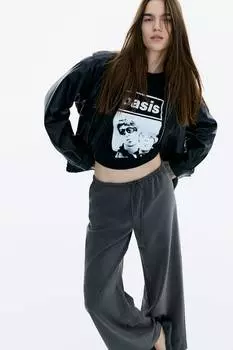 Брюки из твила с завязками H&M, серый