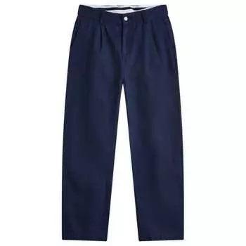 Брюки из твила со складками Corridor, синий