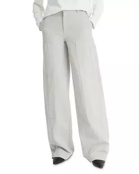 Брюки из твила средней посадки Vince, серый