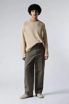 Брюки из твила свободного кроя Weekday, коричневый