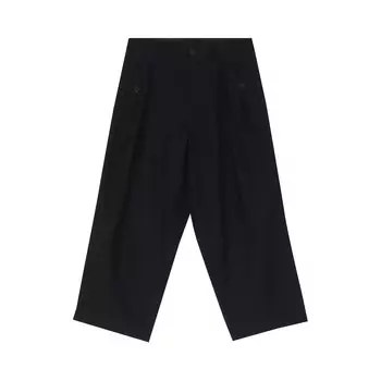 Брюки из твила Yohji Yamamoto с язычками, цвет Черный