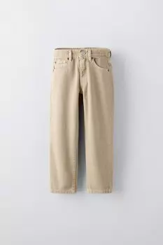 Брюки из твила ZARA, песочный