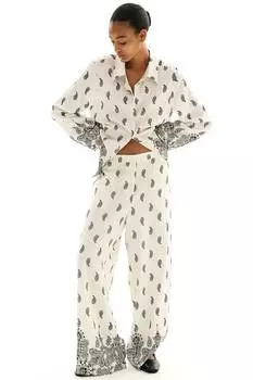 Брюки из узорчатой саржи H&M, мультиколор