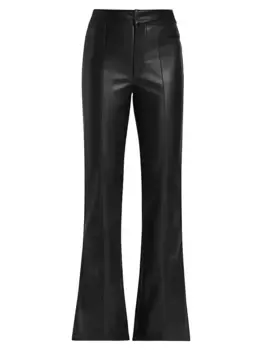 Брюки из веганской кожи Uptown Free People, черный