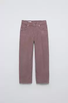 Брюки из вельвета balloon ZARA, розовый