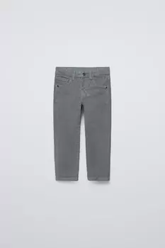 Брюки из вельвета стандартного кроя ZARA, синий/серый